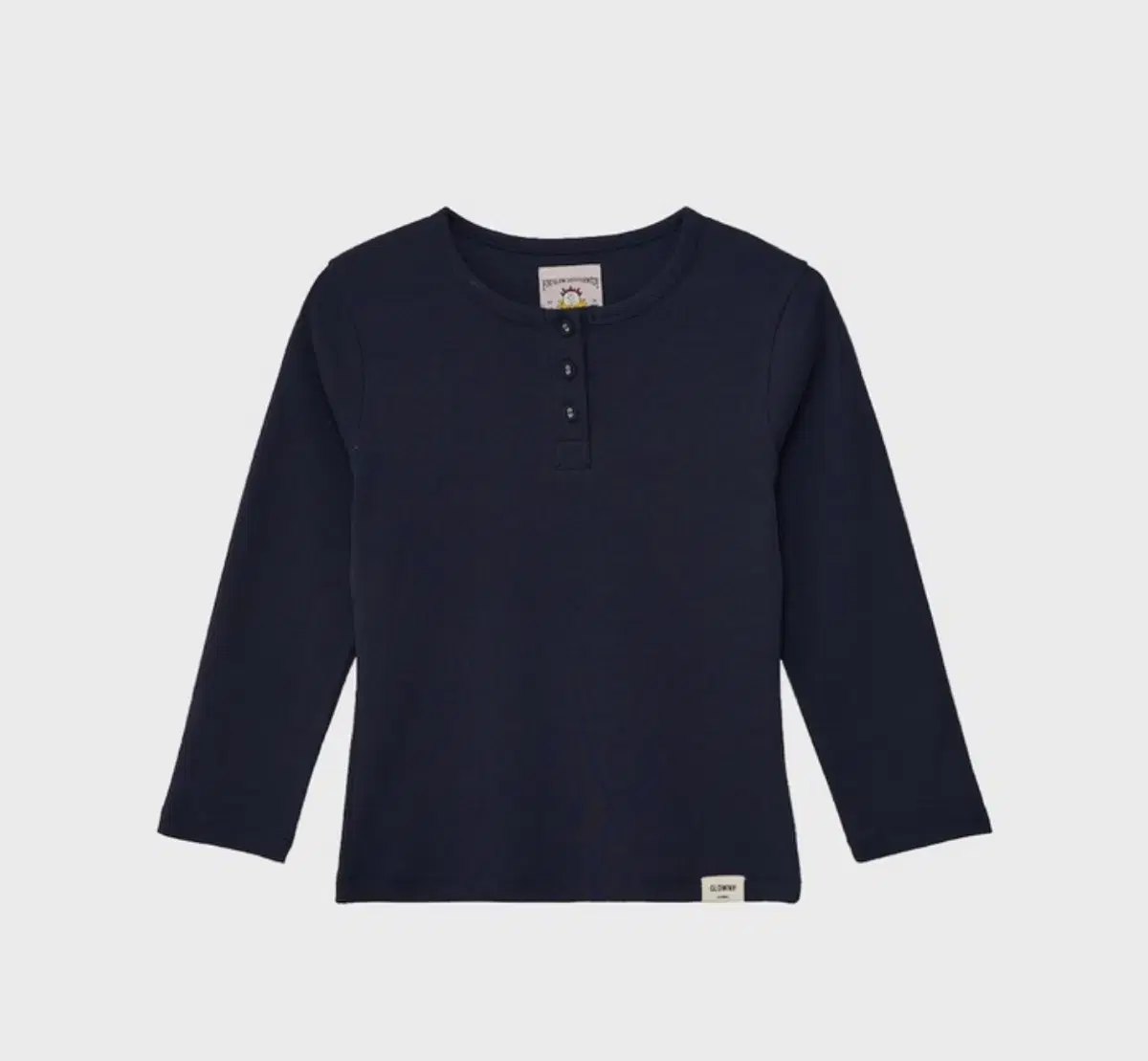 글로니 3/4 button fly tee navy